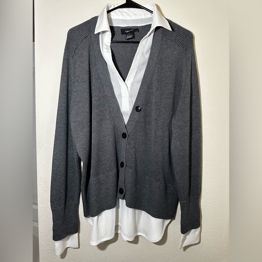 Karen Kane Gray Button-Up Cardigan